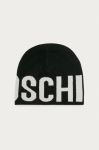 Шапка Moschino колір чорний з тонкого трикотажу вовна (615966) Шапка Moschino колір чорний з тонкого трикотажу вовна (615966)