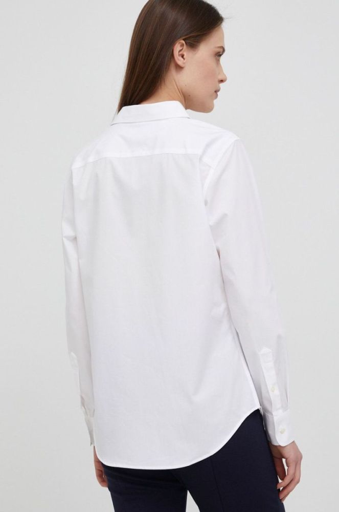 Сорочка Lauren Ralph Lauren жіноча колір білий regular класичний комір фото 4