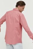 Сорочка HUGO чоловіча колір рожевий slim класичний комір (3079978)