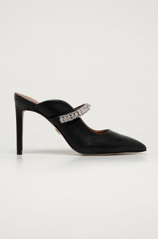 Kurt Geiger London - Шкіряні шльопанці колір чорний