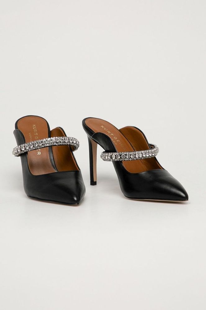 Kurt Geiger London - Шкіряні шльопанці колір чорний фото 2
