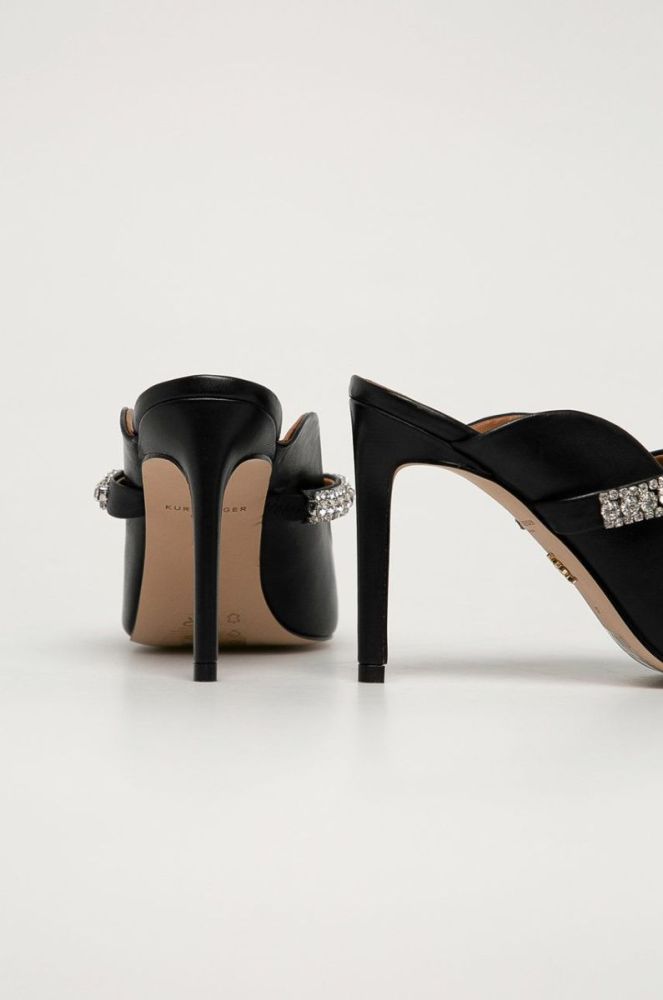 Kurt Geiger London - Шкіряні шльопанці колір чорний фото 3