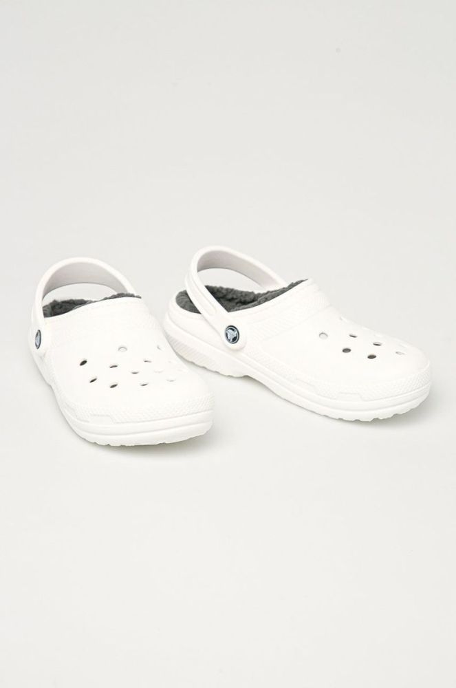 Crocs  Шльопанці Classic Lined Clog 203591 CROCS.CLASSIC.203591-WHITE/GR колір білий фото 2