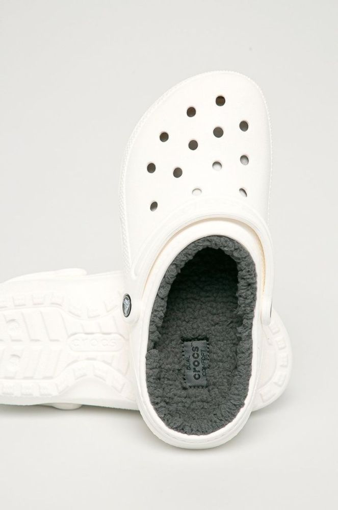 Crocs  Шльопанці Classic Lined Clog 203591 CROCS.CLASSIC.203591-WHITE/GR колір білий фото 4