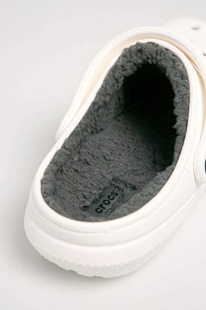Crocs  Шльопанці Classic Lined Clog 203591 CROCS.CLASSIC.203591-WHITE/GR колір білий фото 5
