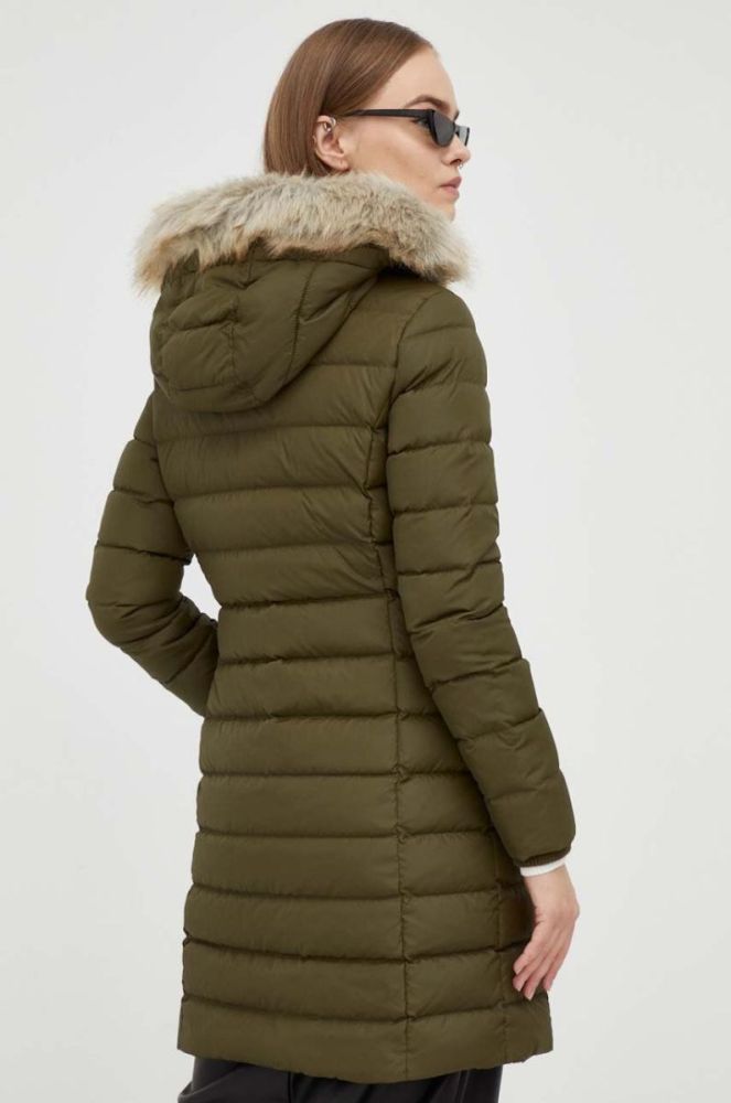 Пухова куртка Tommy Jeans жіноча колір зелений зимова (3480924) фото 3