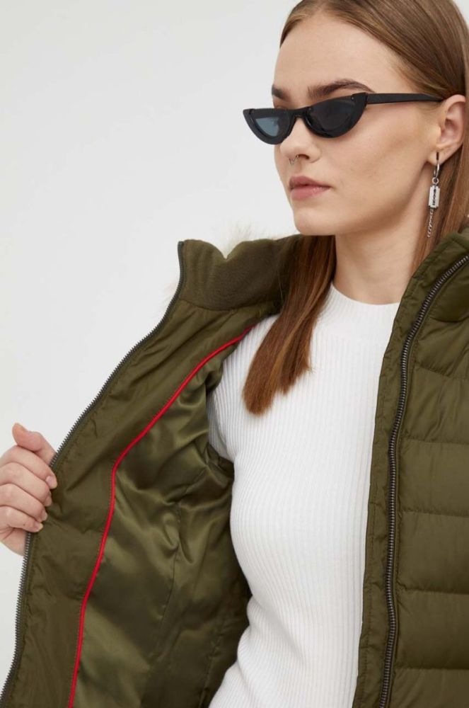 Пухова куртка Tommy Jeans жіноча колір зелений зимова (3480924) фото 6
