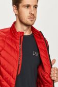 Пухова безрукавка EA7 Emporio Armani чоловіча колір червоний перехідний