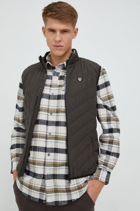 Пухова безрукавка EA7 Emporio Armani чоловічий колір зелений