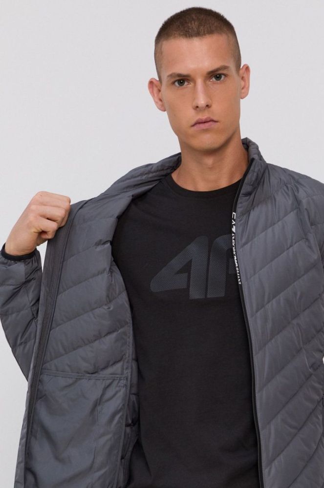 Пухова куртка EA7 Emporio Armani чоловіча колір сірий зимова фото 6