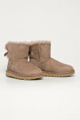 UGG - Замшеві чоботи Mini Bailey Bow II колір коричневий UGG - Замшеві чоботи Mini Bailey Bow II колір коричневий