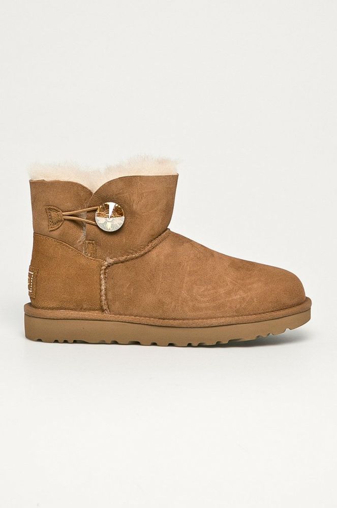 UGG - Замшеві чоботи Mini Bailey Button Blink 1016554.CTGL-CTGL колір коричневий