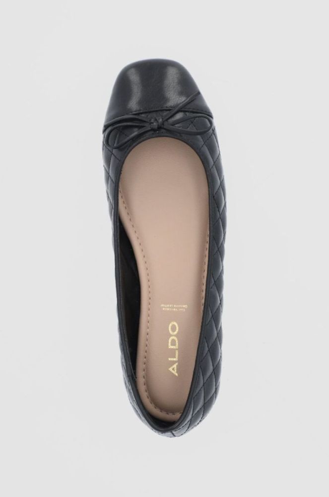 Шкіряні балетки Aldo колір чорний на плоскому ходу фото 4