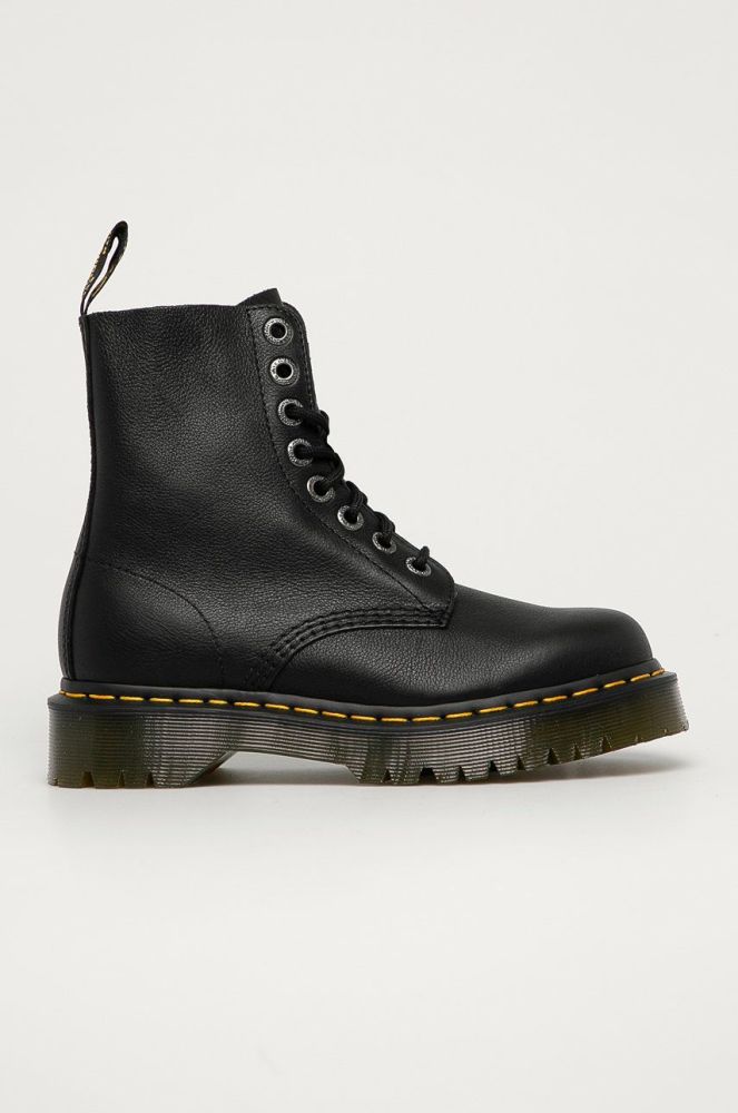 Шкіряні черевики Dr. Martens жіночі колір чорний на плоскому ходу (769580)