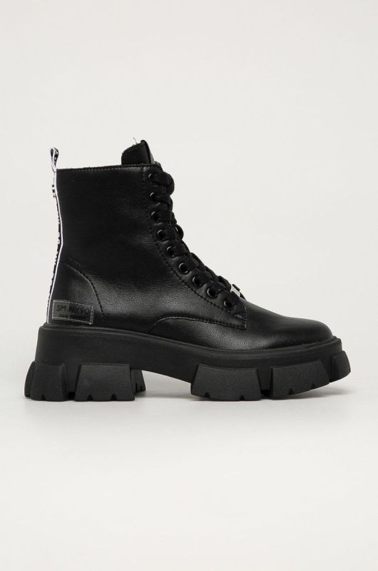 Steve Madden - Шкіряні черевики Tanker колір чорний