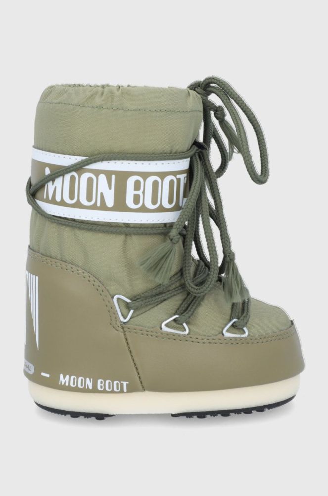 Moon Boot - Дитячі чоботи Classic Nylon колір зелений (1749357)