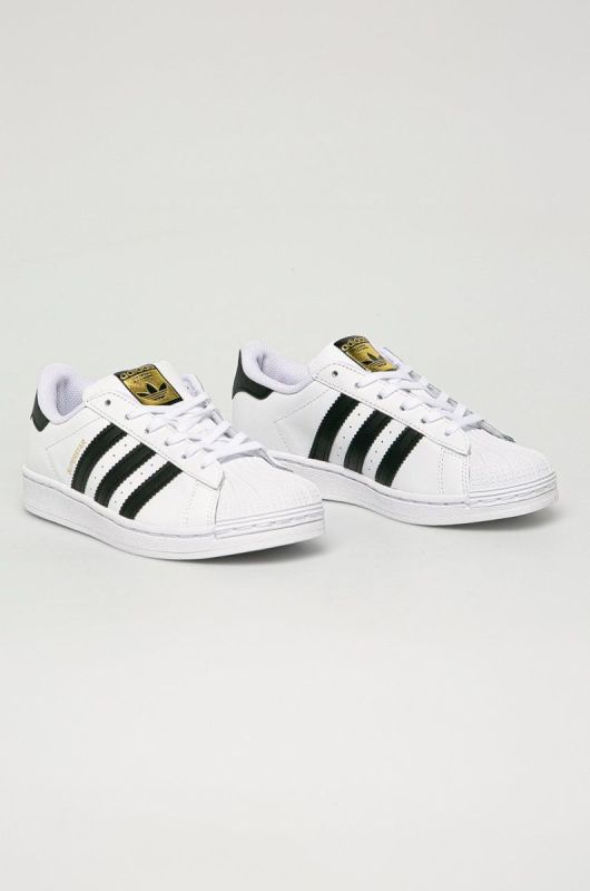 adidas Originals - Дитячі шкіряні кросівки Superstar FU7714 колір білий фото 2
