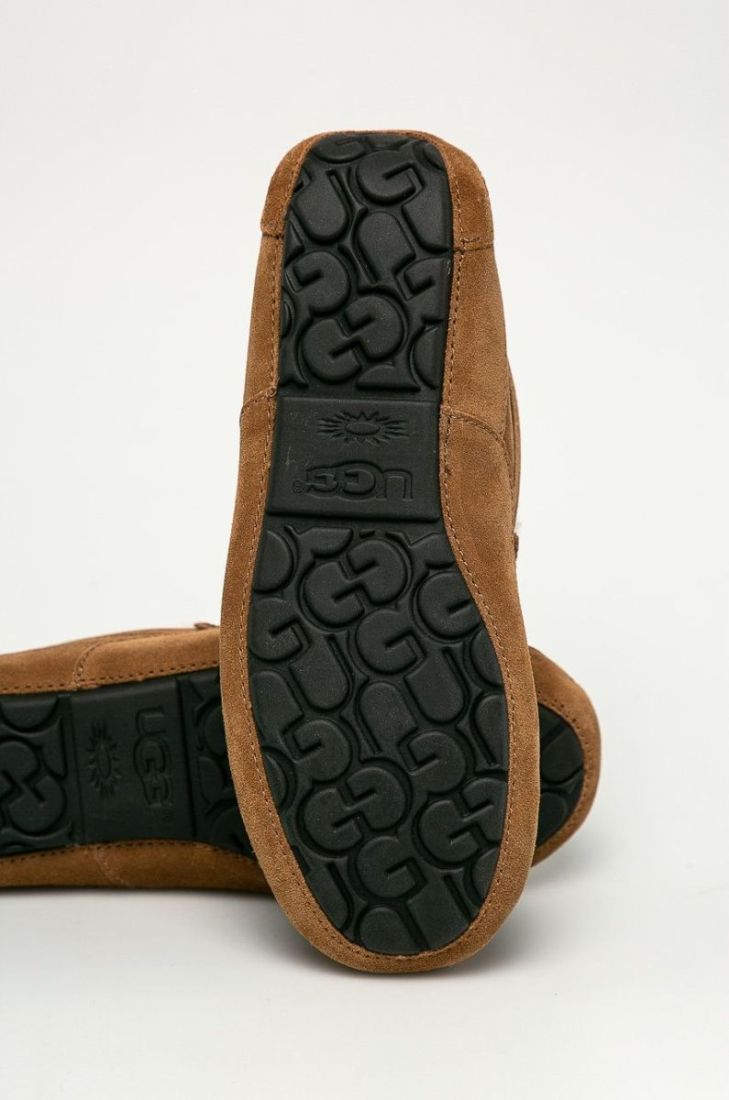 UGG - Шкіряні тапочки Ascot колір коричневий