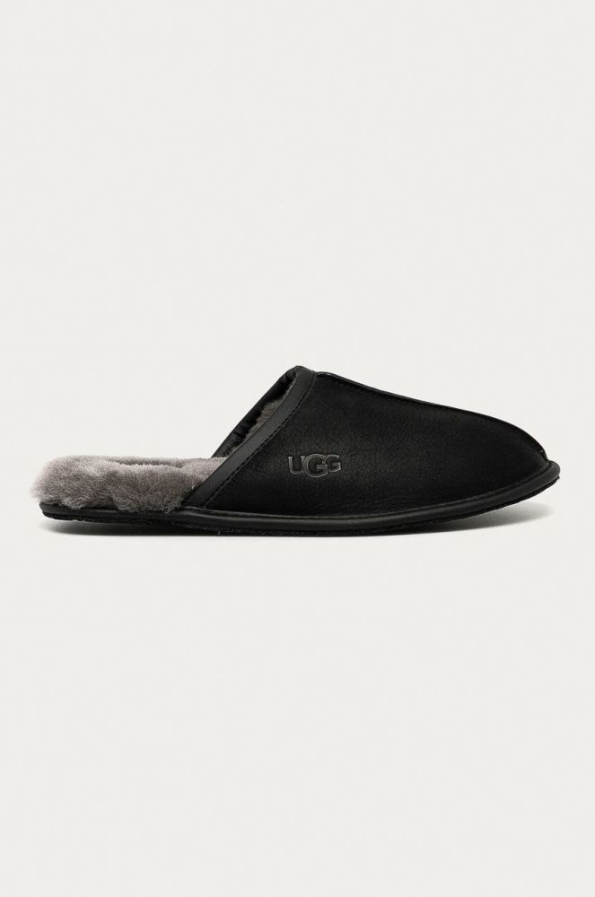 UGG - Шкіряні тапочки Scuff колір чорний