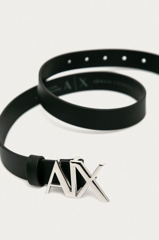 Armani Exchange - Шкіряний ремінь колір чорний (632571) фото 2