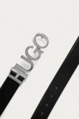 Hugo - Шкіряний ремінь колір чорний (640999)