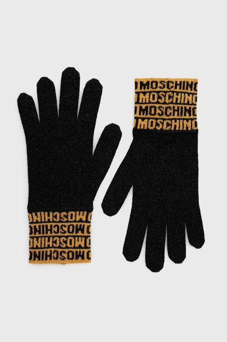 Рукавички Moschino жіночі колір жовтий