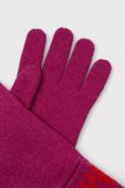 Рукавички Moschino жіночі колір фіолетовий
