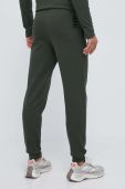 Бавовняні спортивні штани EA7 Emporio Armani колір зелений однотонні (3453304)