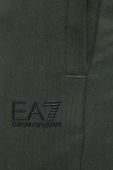 Бавовняні спортивні штани EA7 Emporio Armani колір зелений однотонні (3453304)