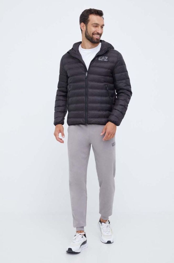 Спортивні штани EA7 Emporio Armani чоловічі колір сірий однотонні фото 2