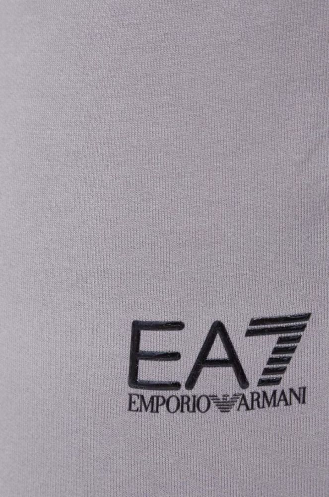 Спортивні штани EA7 Emporio Armani чоловічі колір сірий однотонні фото 4