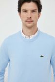 Бавовняний светр Lacoste легкий колір блакитний