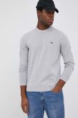 Бавовняний светр Lacoste колір сірий легкий