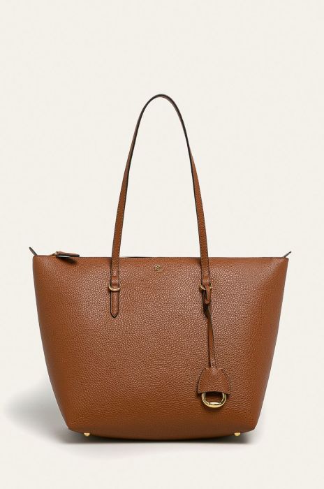 Lauren Ralph Lauren - Шкіряна сумка колір коричневий Lauren Ralph Lauren - Шкіряна сумка колір коричневий