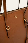 Lauren Ralph Lauren - Шкіряна сумка колір коричневий Lauren Ralph Lauren - Шкіряна сумка колір коричневий