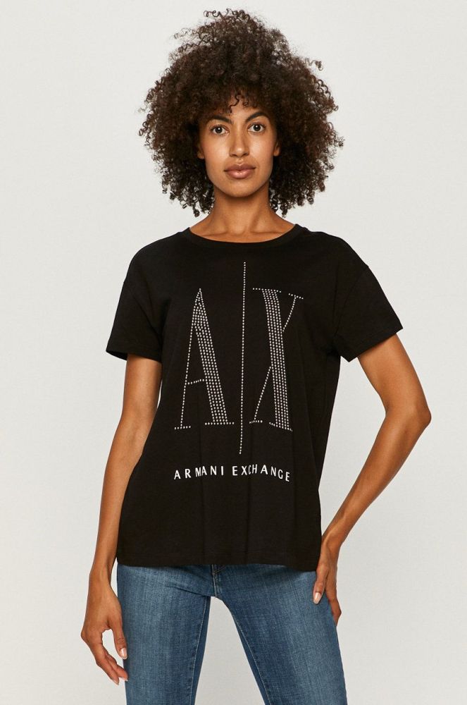Armani Exchange - Футболка колір чорний (620553)