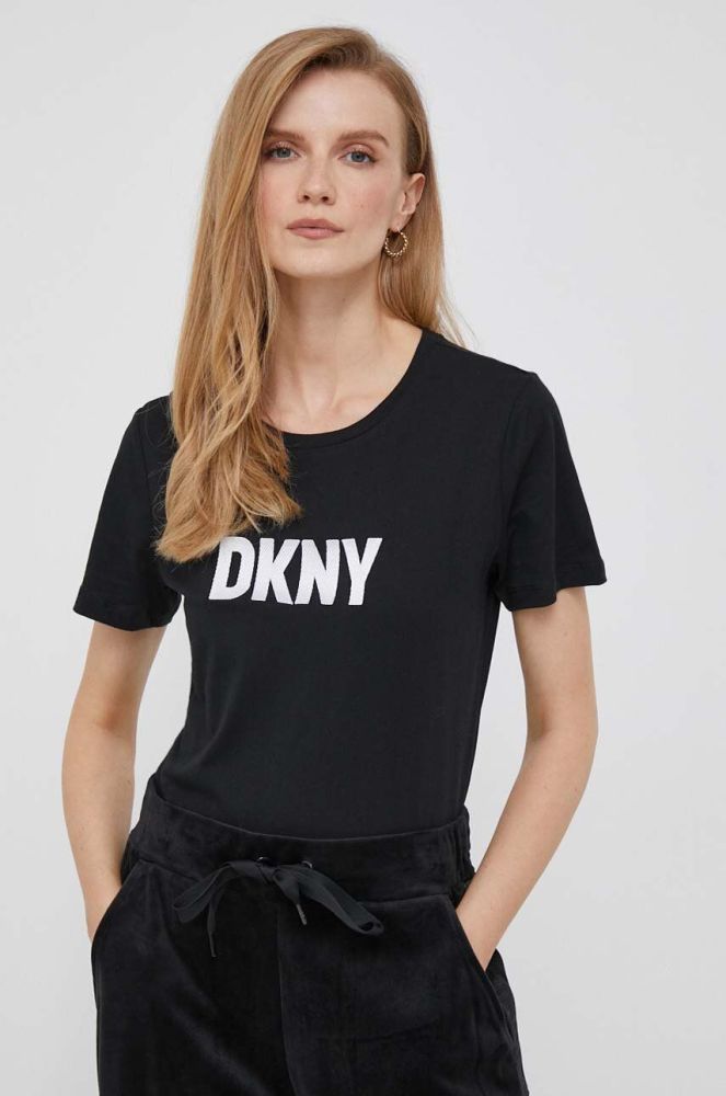 Бавовняна футболка Dkny колір чорний (3448694)