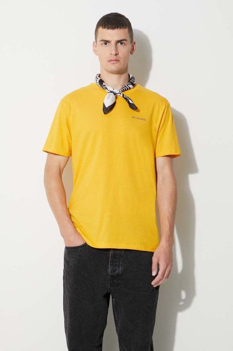 Бавовняна футболка Columbia North Cascades колір зелений з принтом 1834041-575