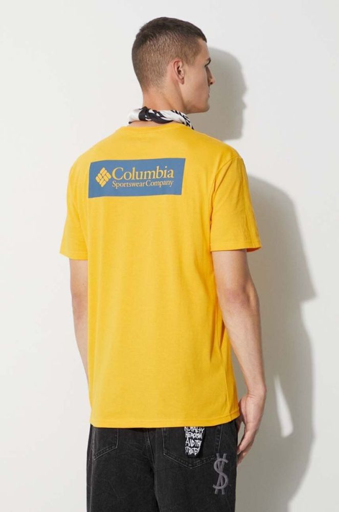 Бавовняна футболка Columbia North Cascades колір зелений з принтом 1834041-575 фото 2