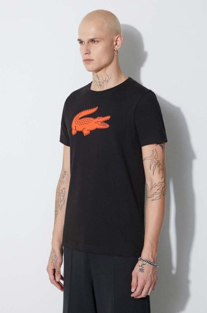 Футболка Lacoste чоловічий колір чорний з принтом TH2042-1RH фото 4