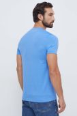 Бавовняна футболка Tommy Hilfiger з аплікацією колір блакитний (3677382)
