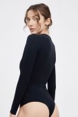 Spanx - Лонгслів моделюючий SLEEVE V-NECK BODYSUIT колір чорний (1798204)