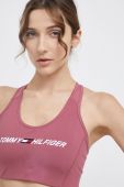 Спортивний бюстгальтер Tommy Hilfiger колір рожевий гладкий Спортивний бюстгальтер Tommy Hilfiger колір рожевий гладкий