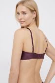 Бюстгальтер Twinset колір бордовий сатин однотонний (1791121)