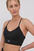 Спортивний бюстгальтер Reebok GR9473 колір чорний гладкий Спортивний бюстгальтер Reebok GR9473 колір чорний гладкий