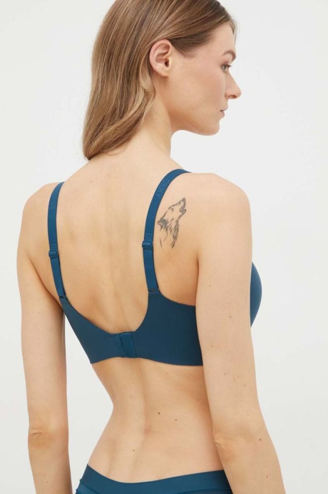 Бюстгальтер Dkny колір бірюзовий однотонний фото 3