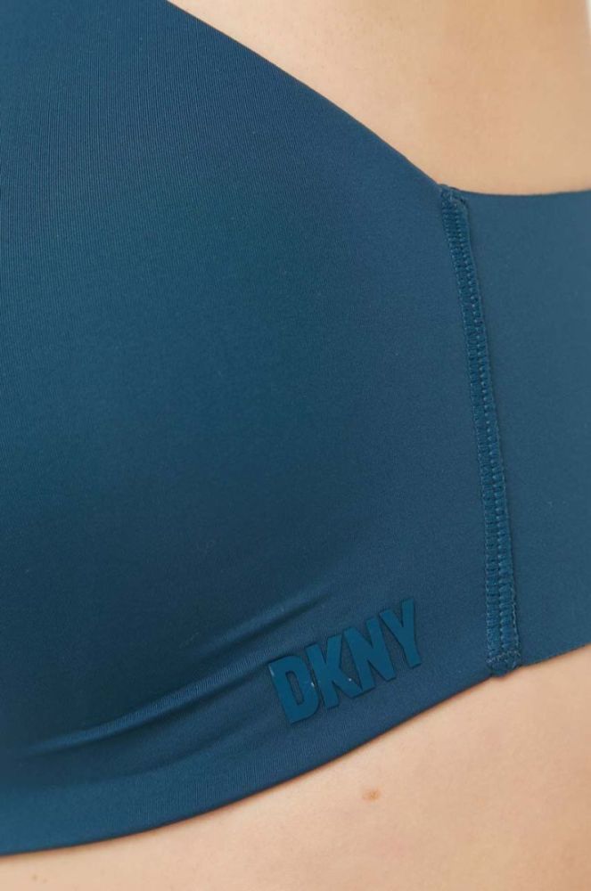 Бюстгальтер Dkny колір бірюзовий однотонний фото 5