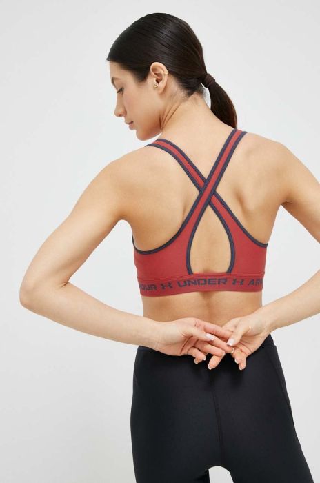 Спортивний бюстгальтер Under Armour Crossback колір червоний однотонний 1361034-001 Спортивний бюстгальтер Under Armour Crossback колір червоний однотонний 1361034-001