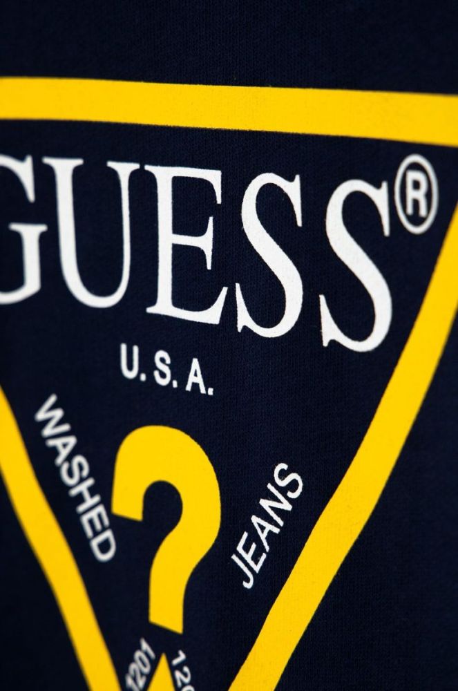 Дитяча бавовняна кофта Guess колір синій з принтом (1535540) фото 3
