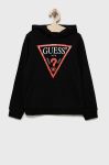 Дитяча бавовняна кофта Guess колір чорний з принтом (1540157)